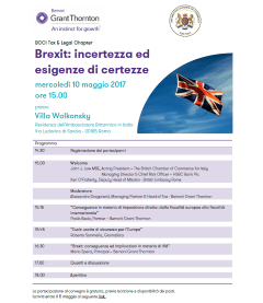 Locandina convegno Brexit Roma 10 maggio