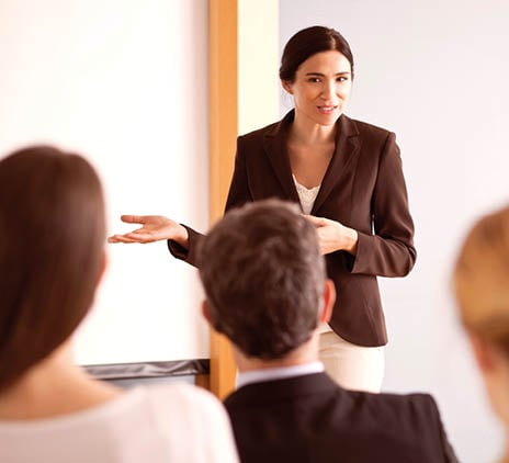 Businesswoman giving presentation