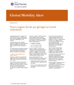 Alert: nuovo regime fiscale per gli high net worth individuals