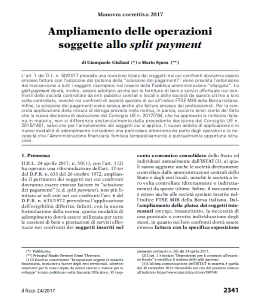 Ampliamento delle operazioni soggette allo split payment