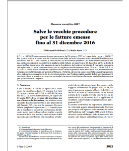 Manovra correttiva 2017 e modifiche sull'annotazione delle fatture d’acquisto