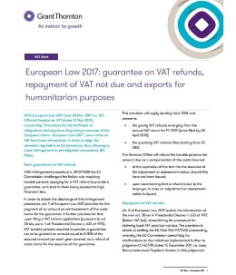VAT Alert European Law 2017