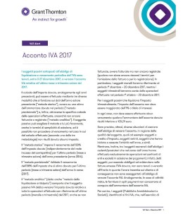 VAT Alert: Acconto IVA 2017
