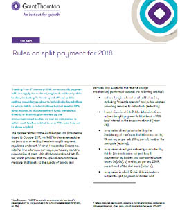 VAT Alert: Rules on split payment for 2018 - cover