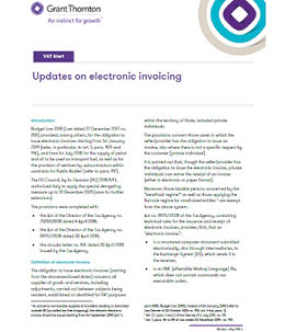 VAT Alert on Updates on electronic invoicing - cover image