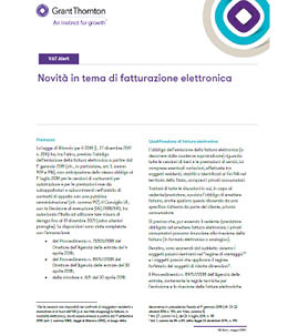 VAT Alert Novità in tema di fatturazione elettronica - cover