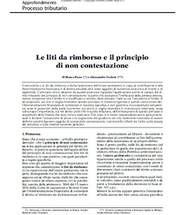 Liti da rimborso e principio di non contestazione