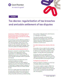 Tax Alert: new tax decree