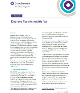Decreto fiscale: novità IVA