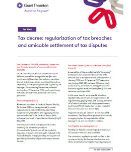 Tax Alert: tax decree on regularization of breaches