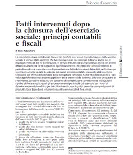 Fatti intervenuti dopo la chiusura dell'esercizio sociale: principi contabili e fiscali