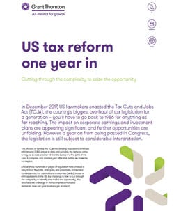 US tax reform one year in