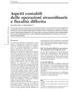 Aspetti contabili delle operazioni straordinarie e fiscalità differita - cover