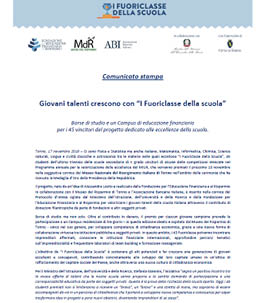 Giovani talenti crescono con "I Fuoriclasse della scuola" - comunicato della premiazione