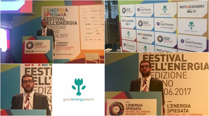 Stefano Salvadeo presenta il Good Energy Award al Festival dell'Energia