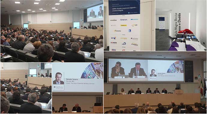 Generic photos of the conference on GDPR and security