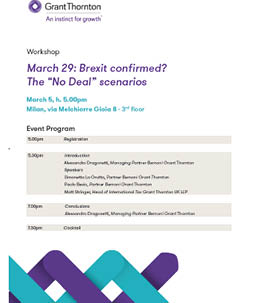 Workshop - 29/03: Brexit concordata? Le implicazioni del no deal