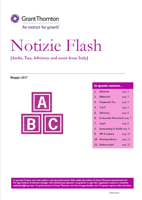 Immagine cover delle notizie flash di maggio 2017