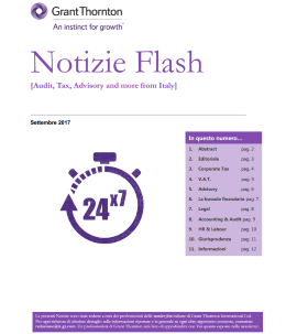 Immagine cover delle notizie flash di settembre 2017
